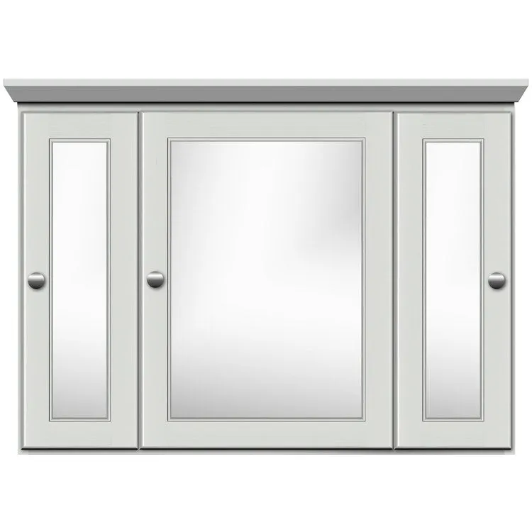 48"W x 27"H x 6.5"D Tri-View Surface-Mount Medicine Cabinet Rounded/Mirror