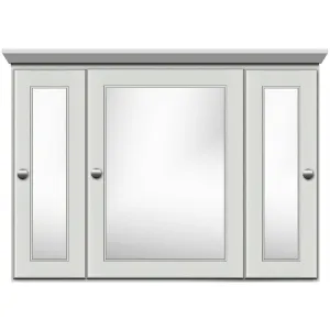 48"W x 27"H x 6.5"D Tri-View Surface-Mount Medicine Cabinet Rounded/Mirror