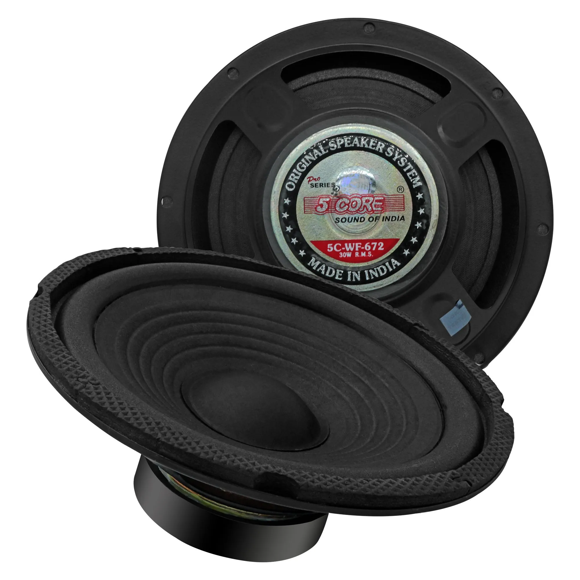 5 CORE 6 Inch Subwoofer Speaker Pair 4 OHM 300W Peak Replacement Car Audio Sub Woofer - WF 672
