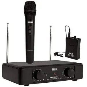 Ahuja Microphone Wireless Dual Channel UHF, 1 Handheld & Lapel - AWM520VHL