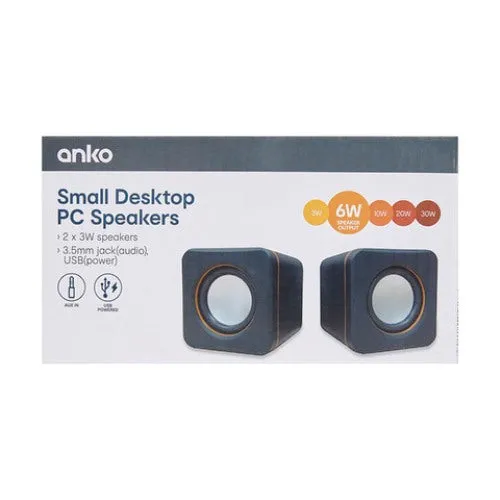 Anko Small 3W Desktop PC Speakers - Black