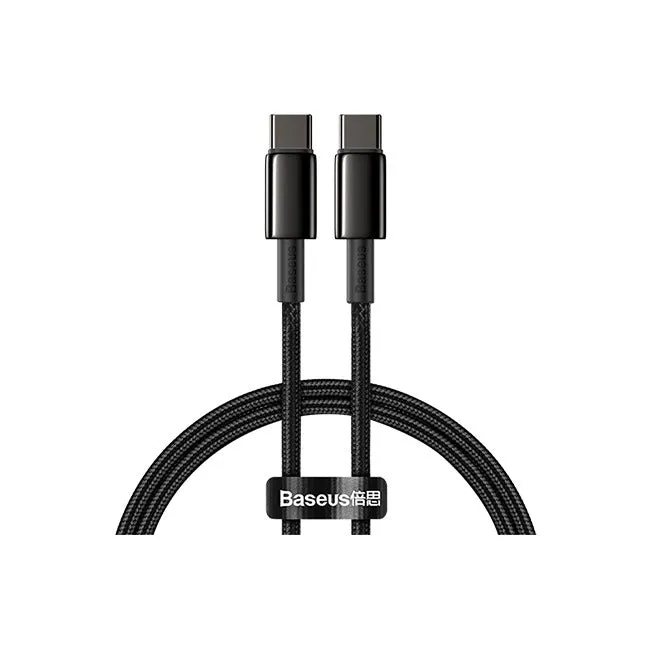 Baseus Cable Tungsten Gold Cable Type-C To Type-C 100W 1m – CATWJ-01
