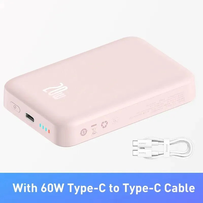 Baseus MagSafe-Compatible Magnetic Power Bank: Rapid Charging for iPhone