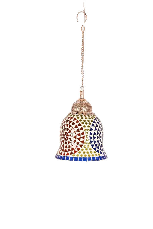 Bell Shaped Lamp With Large Circular Patterns
