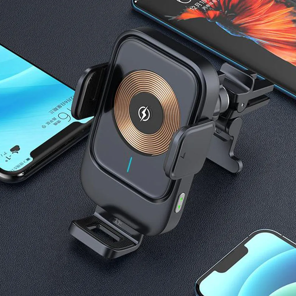 Car Phone Holder 15w Fast Charge Wireless Charger Smart Sensor