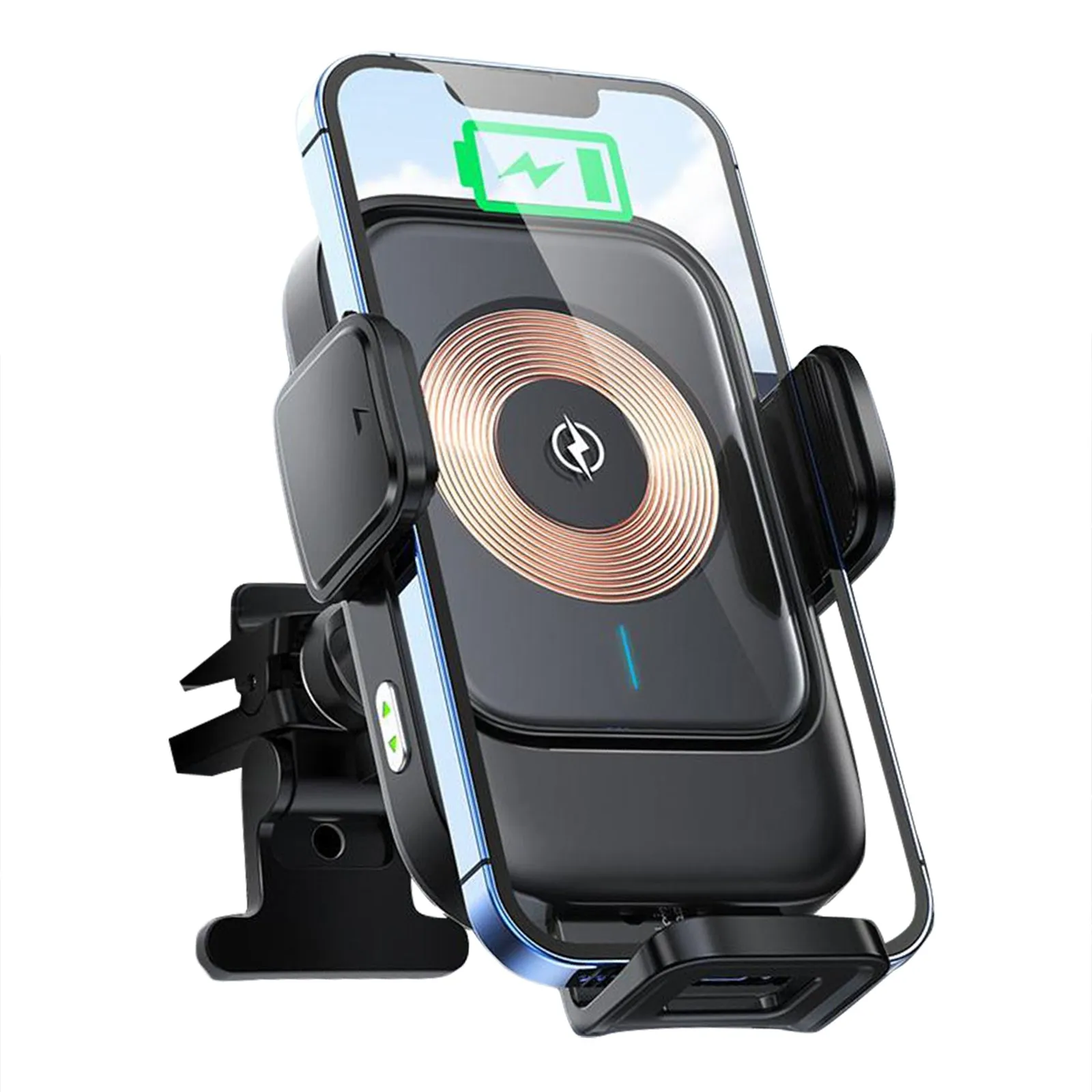 Car Phone Holder 15w Fast Charge Wireless Charger Smart Sensor