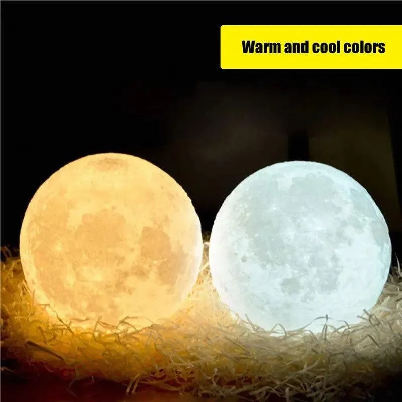 Celestial Touch Control Rechargeable Moon Lamp: 3D Printed LED Night Light
