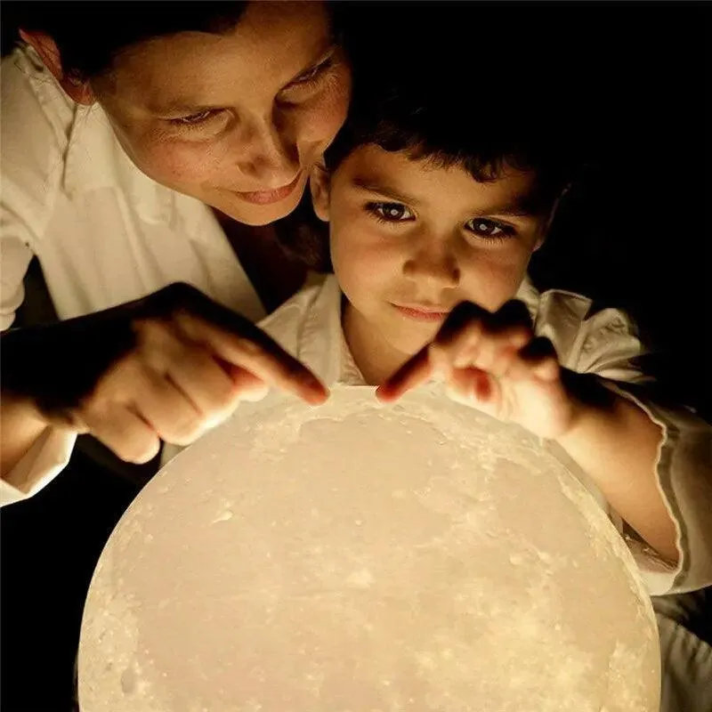 Celestial Touch Control Rechargeable Moon Lamp: 3D Printed LED Night Light