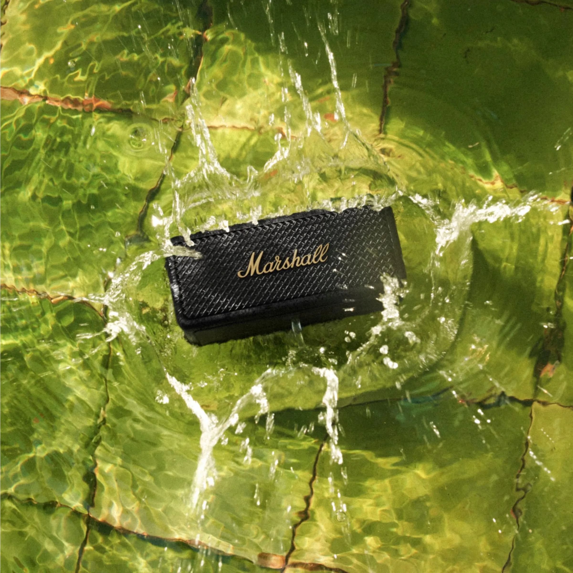 Certified Refurbished - Marshall - Emberton II BT Portable Speaker - Black & Brass