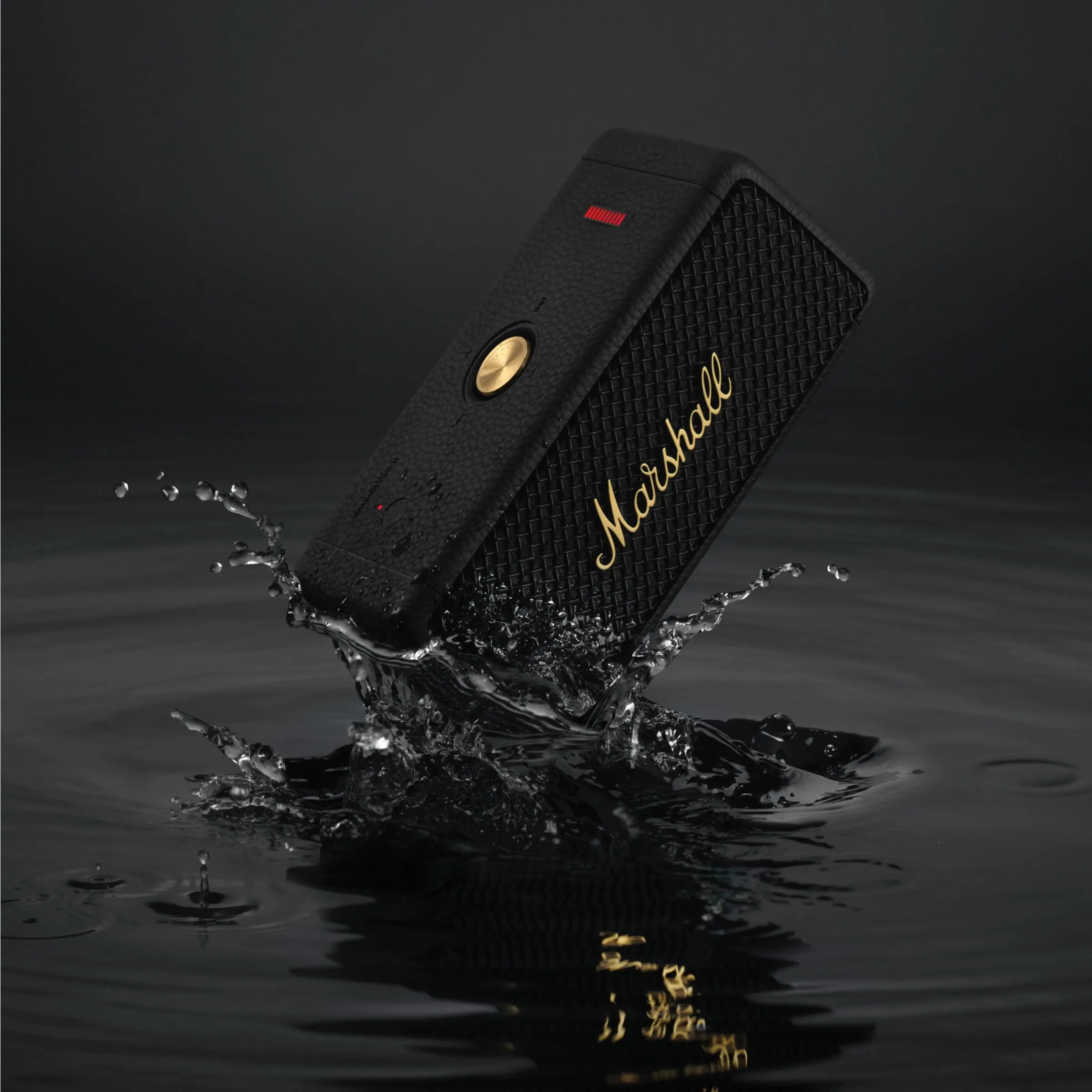 Certified Refurbished - Marshall - Emberton II BT Portable Speaker - Black & Brass