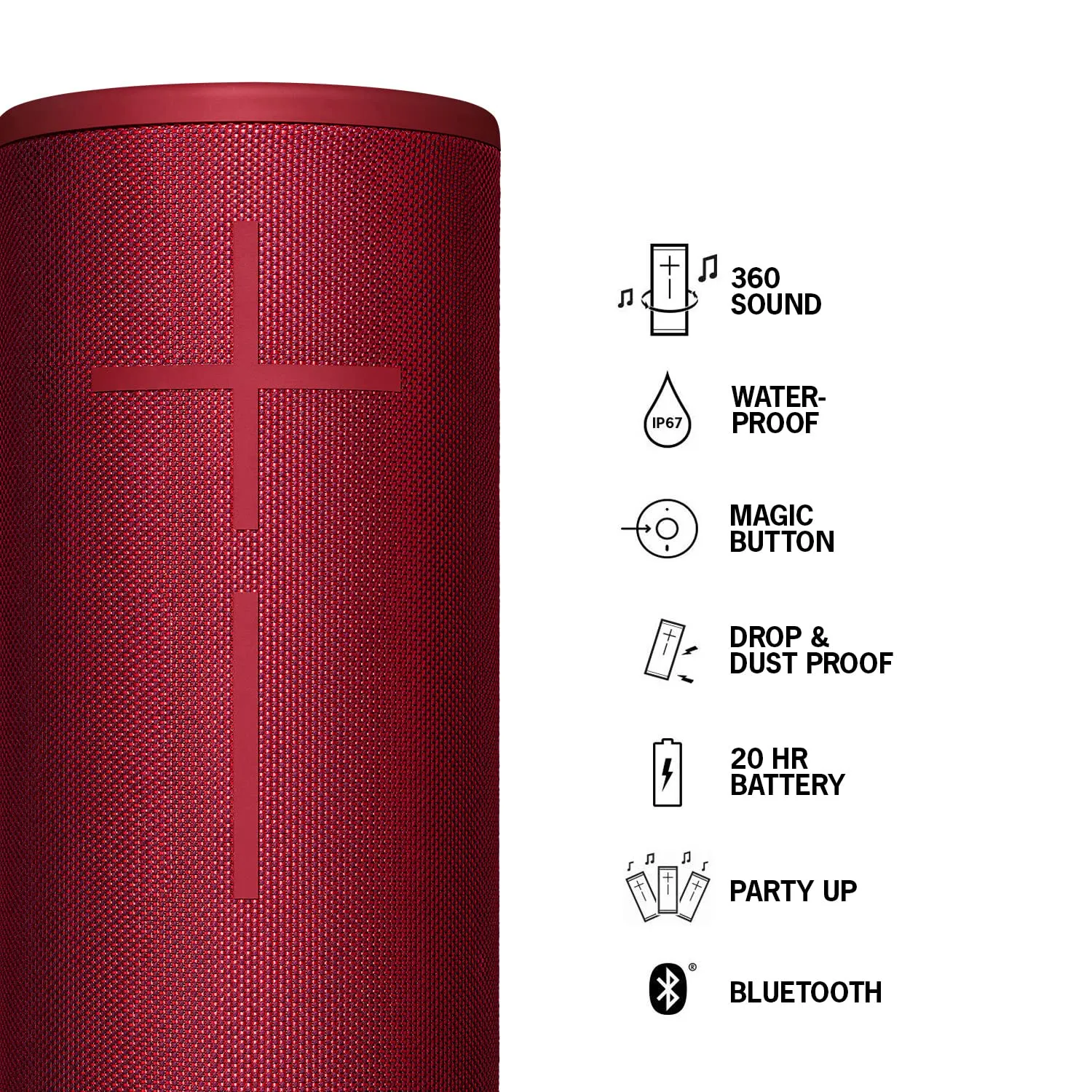 Certified Refurbished - Ultimate Ears MEGABOOM 3 Portable Bluetooth Speaker System - Red