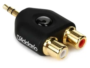 D'Addario PW-P047C 1/8" Male Stereo to Dual RCA Female Adapter