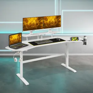 Defender White Gaming Desk