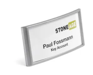 Durable Classic Clip & Pin Name Tag Badge Holders   Inserts | 10 Pack | 30x65mm