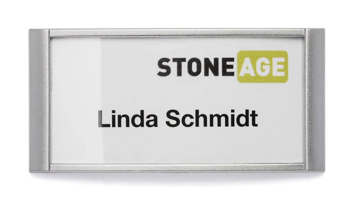 Durable Classic Clip & Pin Name Tag Badge Holders   Inserts | 10 Pack | 30x65mm