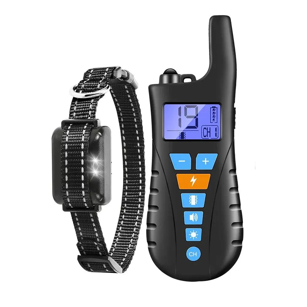 Electric Dog Training Collar: Remote Waterproof Rechargeable Beep Shock Vibration Anti Bark - Train with Confidence!