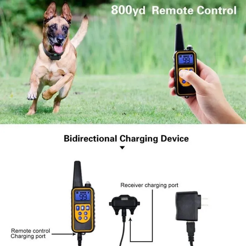 Electric Dog Training Collar: Remote Waterproof Rechargeable Beep Shock Vibration Anti Bark - Train with Confidence!