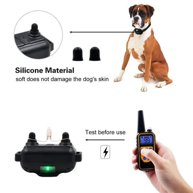 Electric Dog Training Collar: Remote Waterproof Rechargeable Beep Shock Vibration Anti Bark - Train with Confidence!