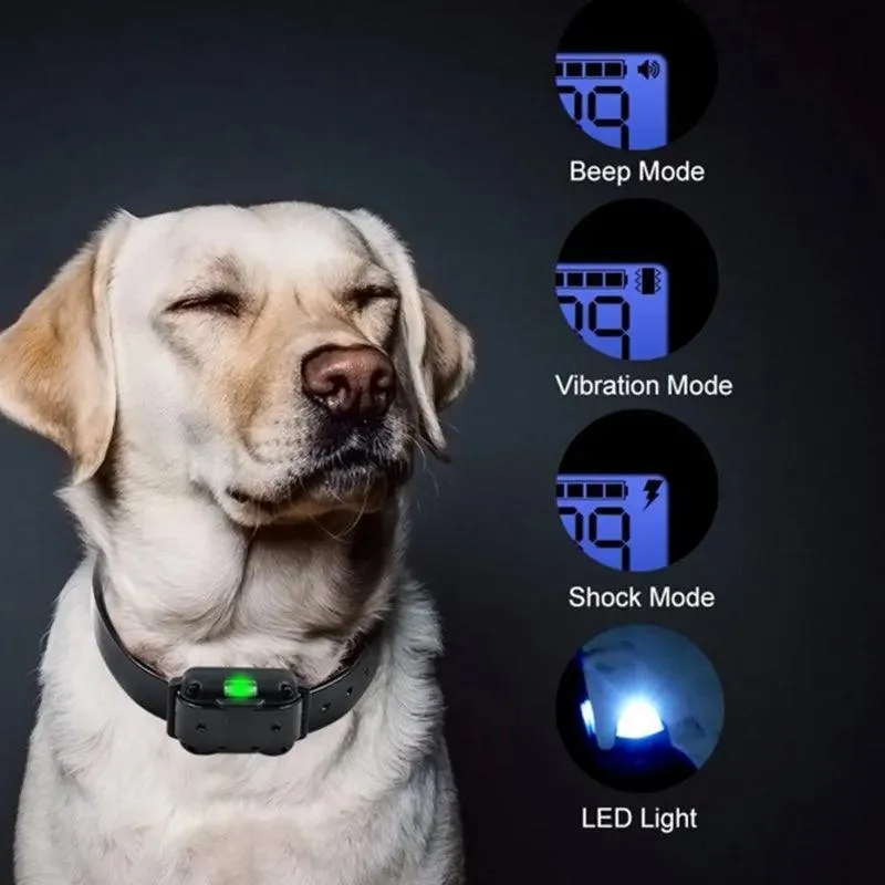 Electric Dog Training Collar: Remote Waterproof Rechargeable Beep Shock Vibration Anti Bark - Train with Confidence!