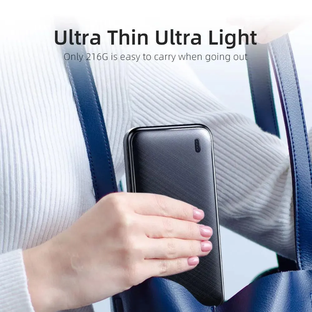 Essager 20W 10000mAh Portable Power Bank with Dual USB Outputs and Fast Charging Capability