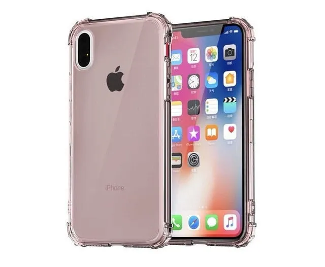 Fashion Shockproof Bumper Transparent Silicone Phone Case For iPhone X XS XR XS Max 8 7 6 6S Plus Clear protection Back Cover