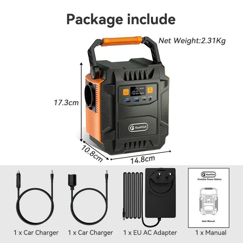 Flashfish 200W Portable Power Station 172Wh 230V Solar Generator 110V 48000mAh Power Supply Emergency Energy For Outdoor Camping