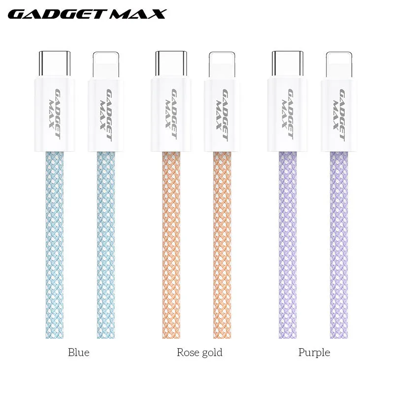 GADGET MAX GX15 FAST CHARGING TYPE-C TO LIGHTING CHARGING DATA CABLE PD(20W) (1.2M) - ROSE GOLD