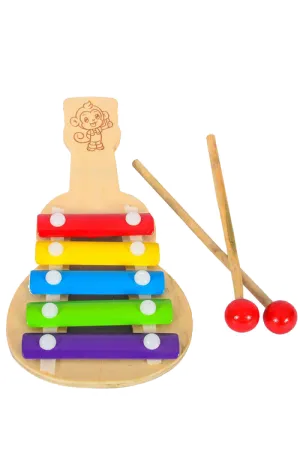 Guitar Shape Steel Drag Piano Musical Toy