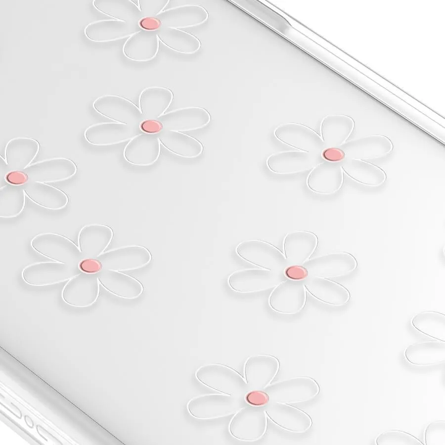 iPhone 12 Pro Max White Flower Minimal Line Phone Case MagSafe Compatible
