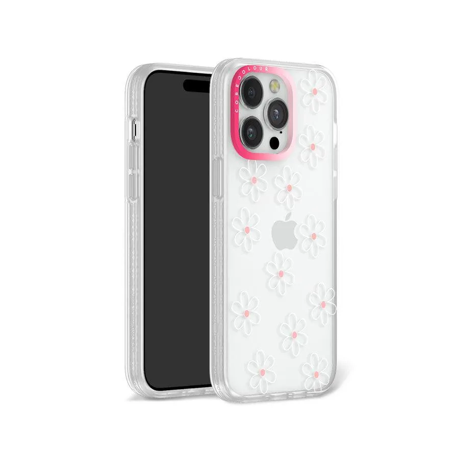 iPhone 12 Pro Max White Flower Minimal Line Phone Case MagSafe Compatible