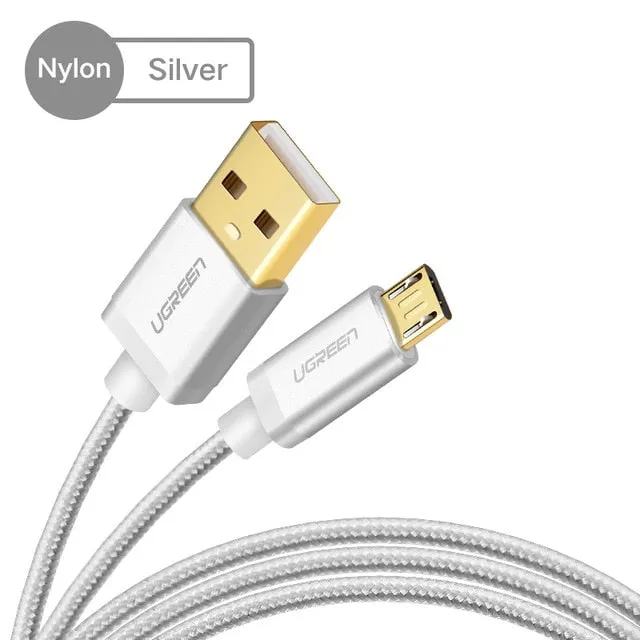Micro USB Cable 2.4A Nylon Fast Charge USB Data Cable for Samsung Xiaomi LG Tablet Android Mobile Phone USB Charging Cord