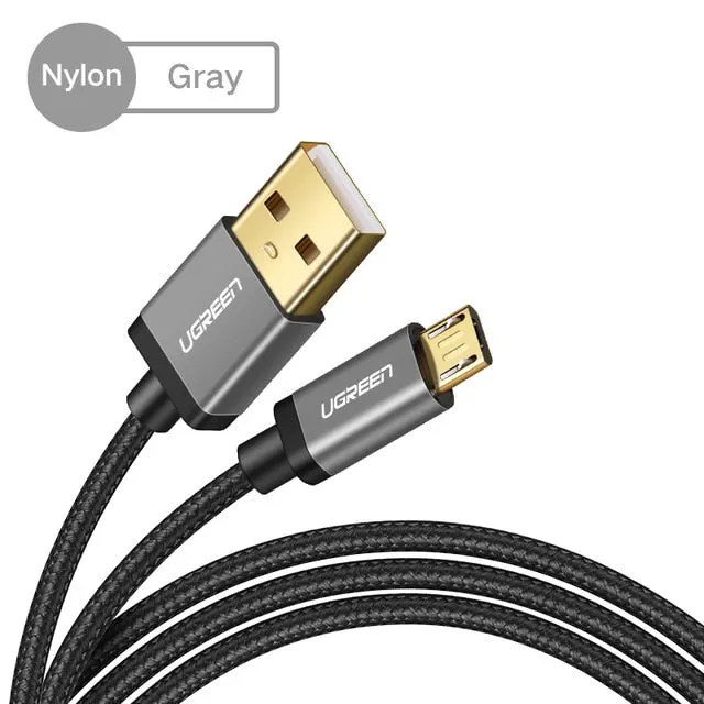 Micro USB Cable 2.4A Nylon Fast Charge USB Data Cable for Samsung Xiaomi LG Tablet Android Mobile Phone USB Charging Cord