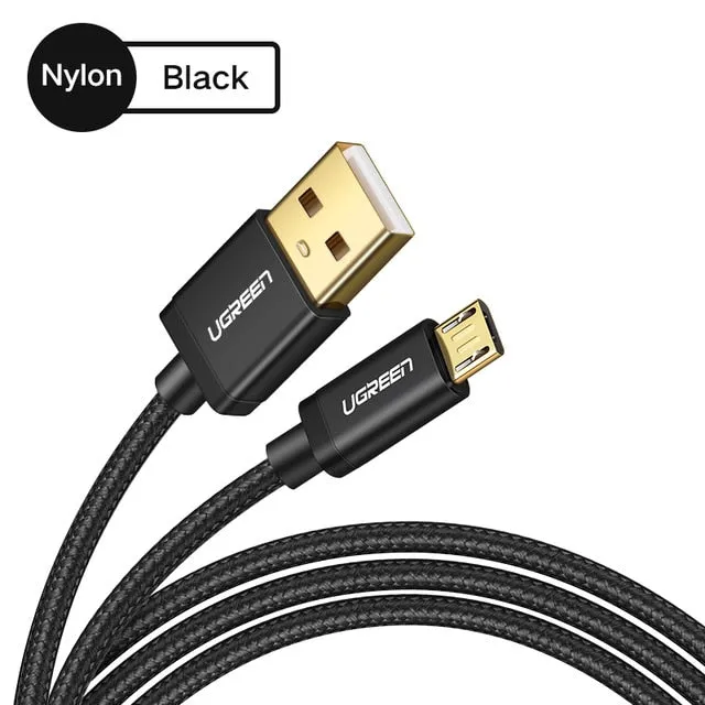 Micro USB Cable 2.4A Nylon Fast Charge USB Data Cable for Samsung Xiaomi LG Tablet Android Mobile Phone USB Charging Cord