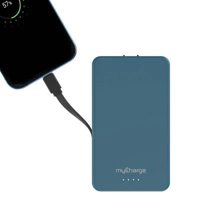 myCharge Amp Prong Plus 10000mAh/12W Output Power Bank with Integrated Charging