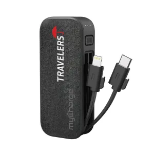 Mycharge Powerhub Mini 3k mAh Portable Custom Chargers, Black