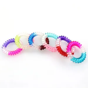 Pack of 6 Rainbow Phone Cord Ponytail Holders Assorted Color L