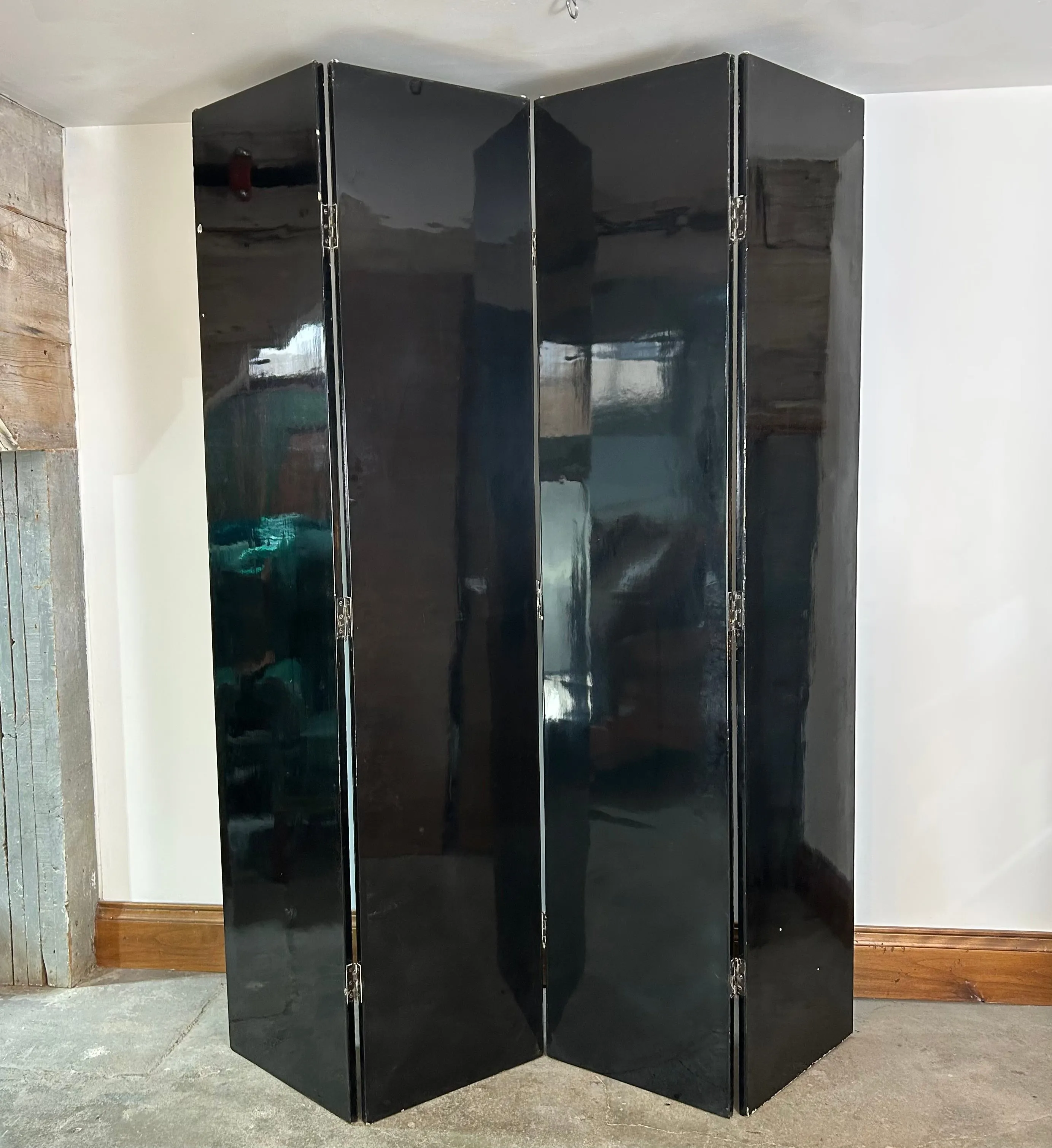 Room Divider, Folding Screen, Three Panel, Black and White Design