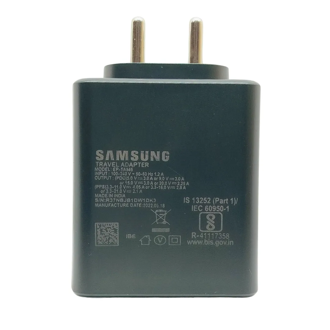 Samsung 45W Super Fast Charging Travel Adapter With C To C Cable Black Mobile Charger