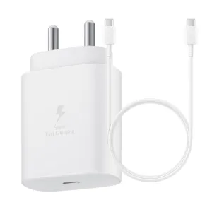 Samsung F54 25W Type-C To Type-C Adaptive Fast Mobile Charger With 1 Mt Cable White