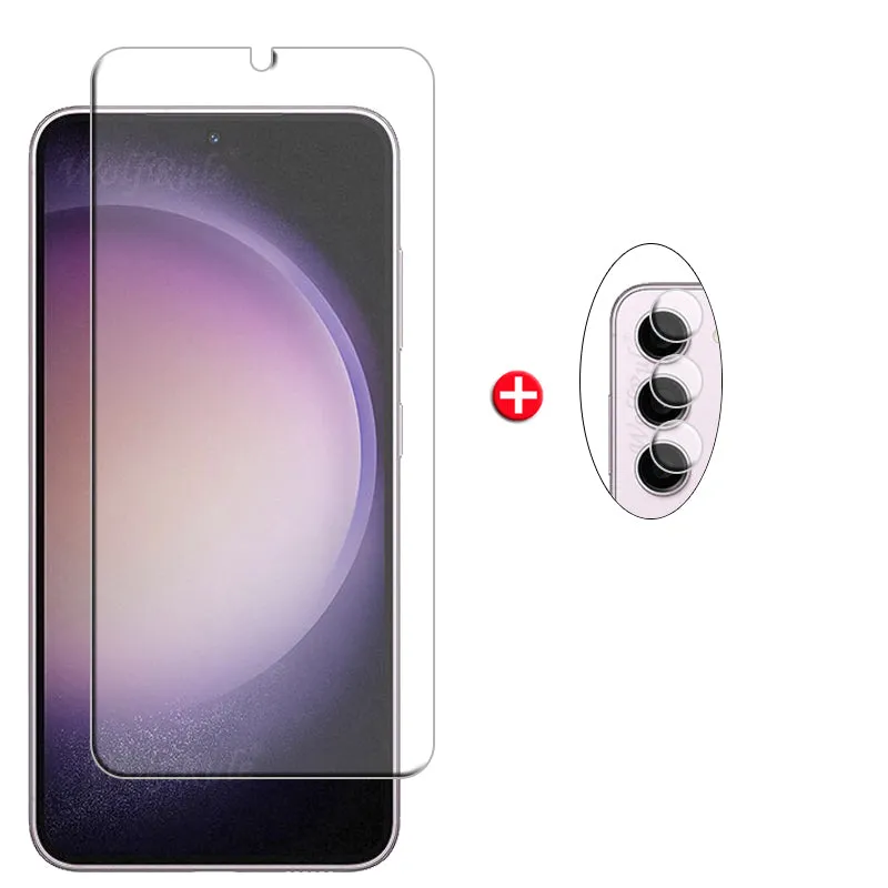 Samsung S23  Plus compatible Tempered Glass Screen Protector with Camera Lens Caps