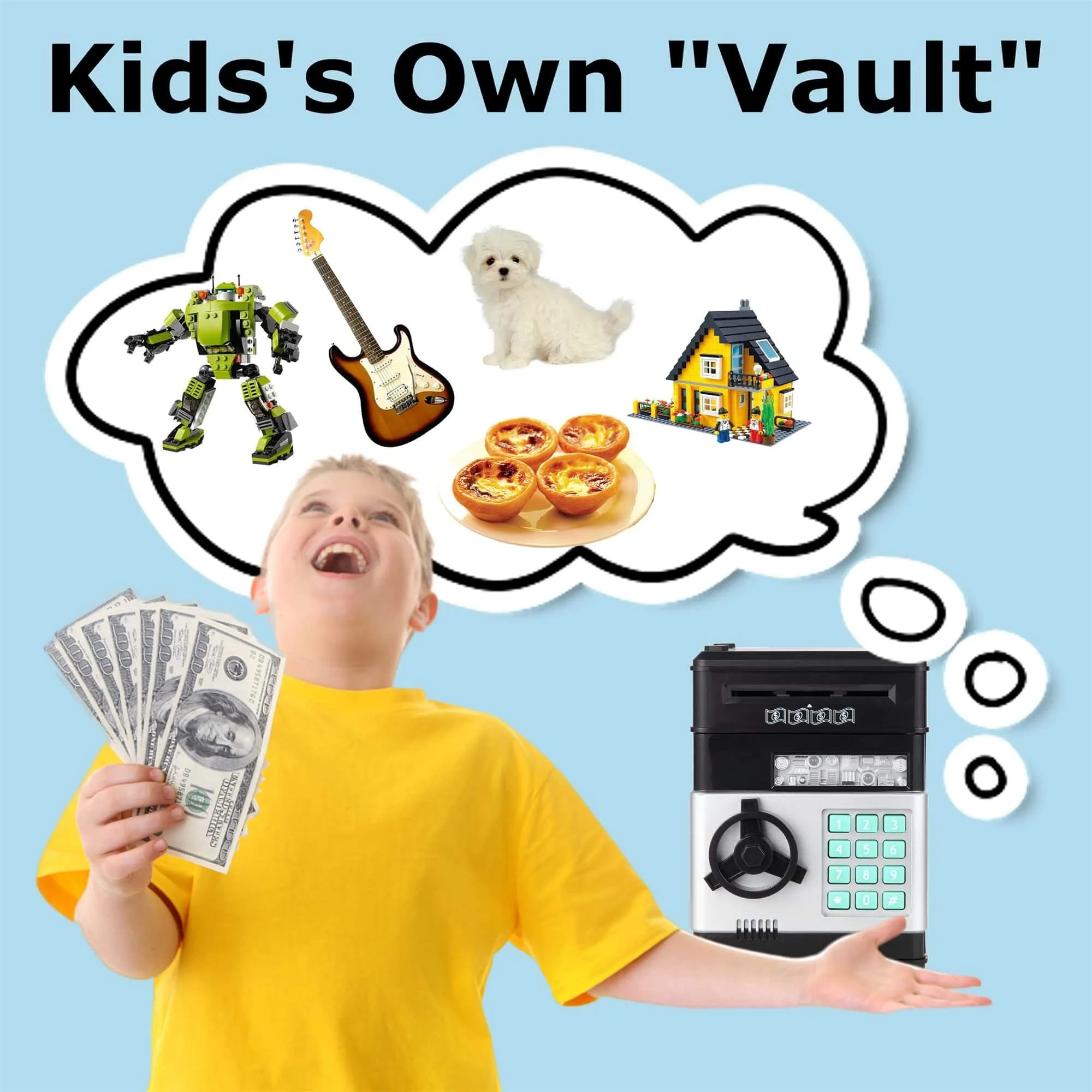 Smart Savings: Interactive ATM Piggy Bank for Kids (Black)