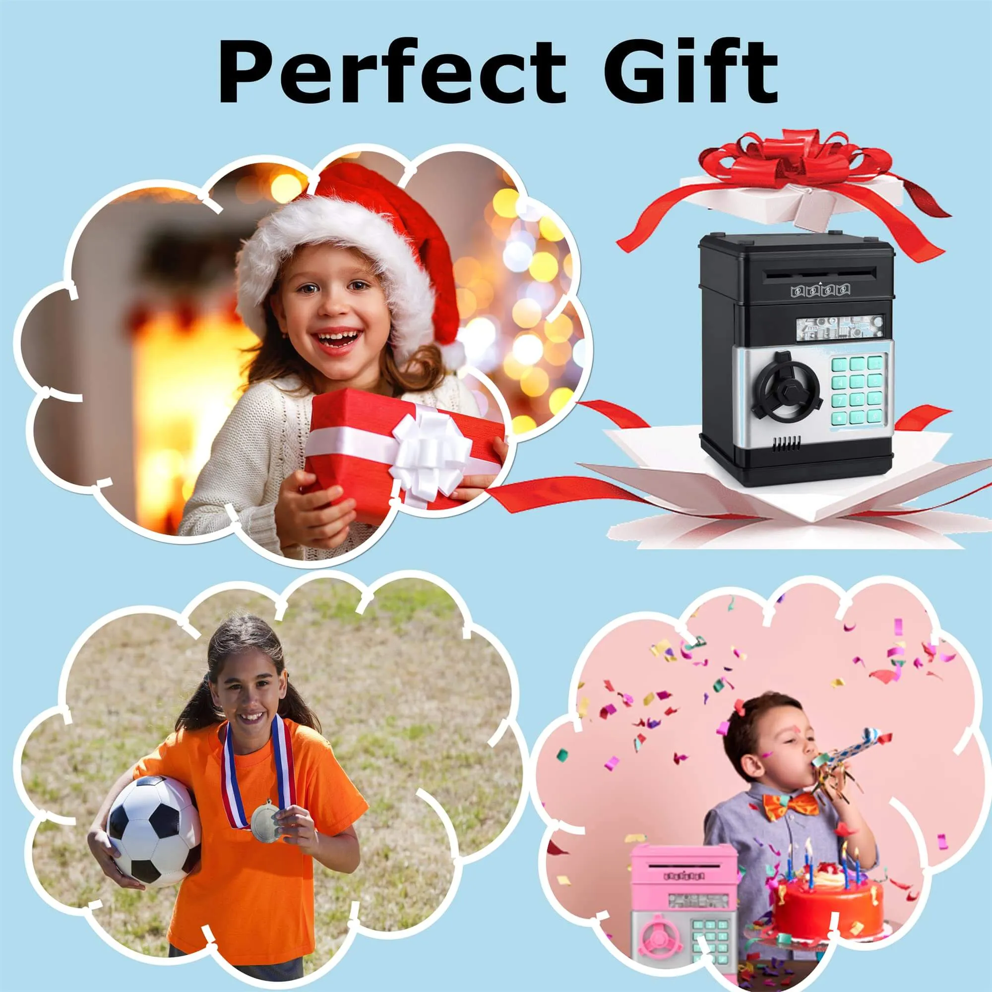 Smart Savings: Interactive ATM Piggy Bank for Kids (Black)