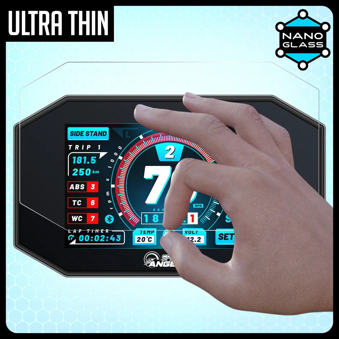Speedo Angels Triumph Speed Triple (2018 ) / Street Triple (2017 ) / Tiger 800, 1200 (2018 ) / Tiger 900 – Base Model (2020 ) / Tiger 850 Sport (2021 ) Nano Glass Dashboard Screen Protector (2 x Ultra-Clear) (SATR1NG2)