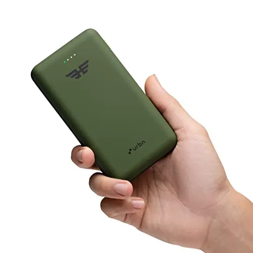 URBN 20000 mAh Lithium_Polymer 22.5W Super Fast Charging Ultra Compact Power Bank with Quick Charge & Power Delivery, Type C Input/Output, Made in India, Type C Cable Included (Camo)