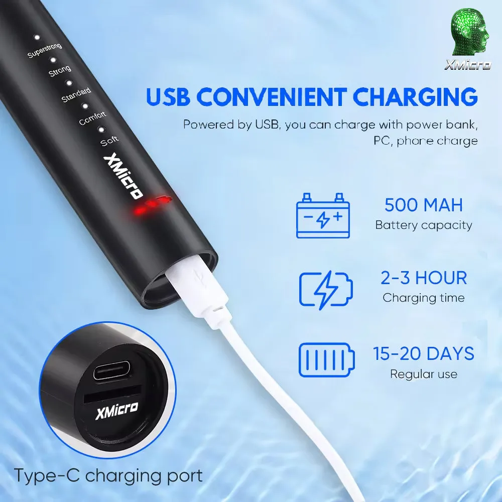 XMicro® Electric Toothbrush Ultra Whitening Results, Plaque Removal, Waterproof