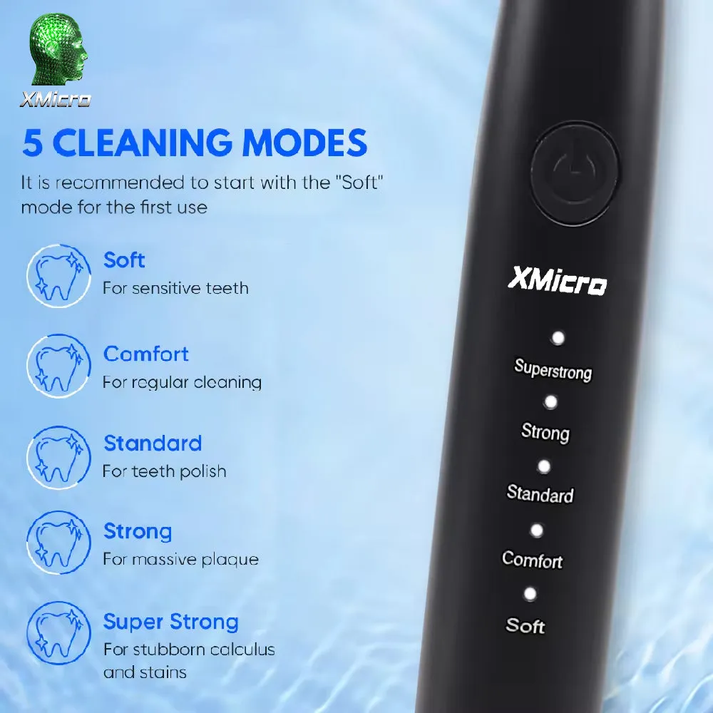 XMicro® Electric Toothbrush Ultra Whitening Results, Plaque Removal, Waterproof